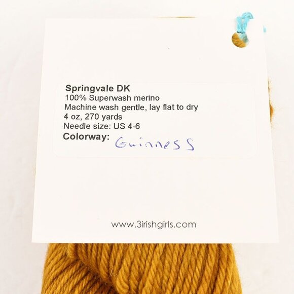 Three Irish Girls Yarn Springvale DK 100% Superwash Merino Hand-Dyed Guiness - Picture 4 of 4